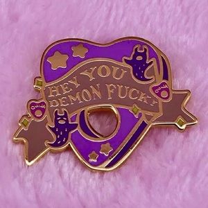 Funny Ouija Board Piece Gold Enamel Pin